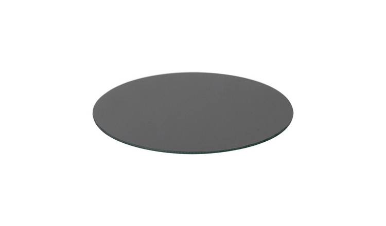 Harbour Housewares Round Glass Kitchen Chopping Board - 30cm - Black