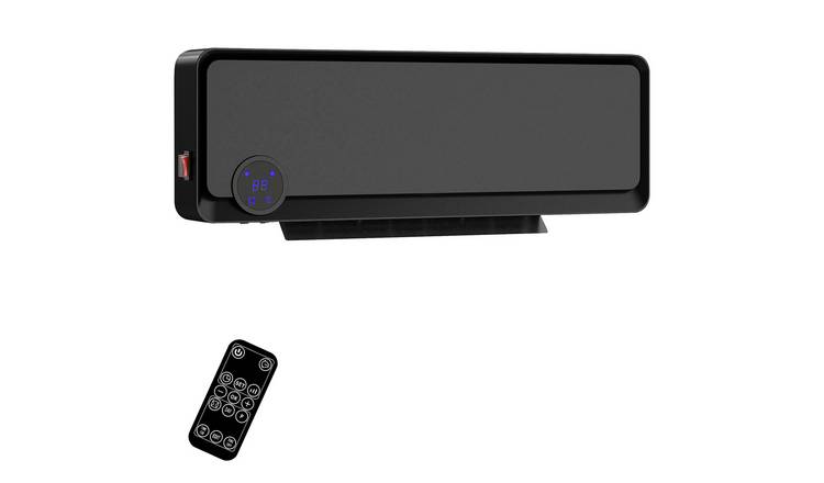 HOMCOM Wall Electric Heater with Timer and Oscillating - Black
