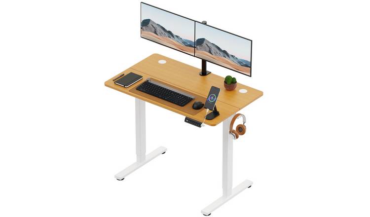 Vonhaus 100 x 60cm Electric Height Adjustable Standing Desk - Maple