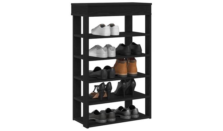Walplus Engineered Wood Shoe Rack - Black - 60 x 30 x 98 cm