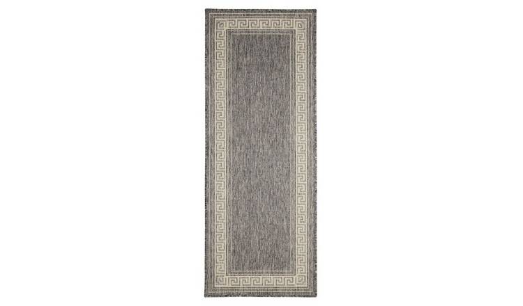 Mega Flooring Grey Modern Bordered Runner - 60 x 180cm