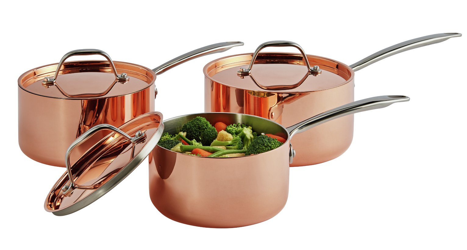 Argos Home 3 Piece Copper Triply Pan Set Reviews