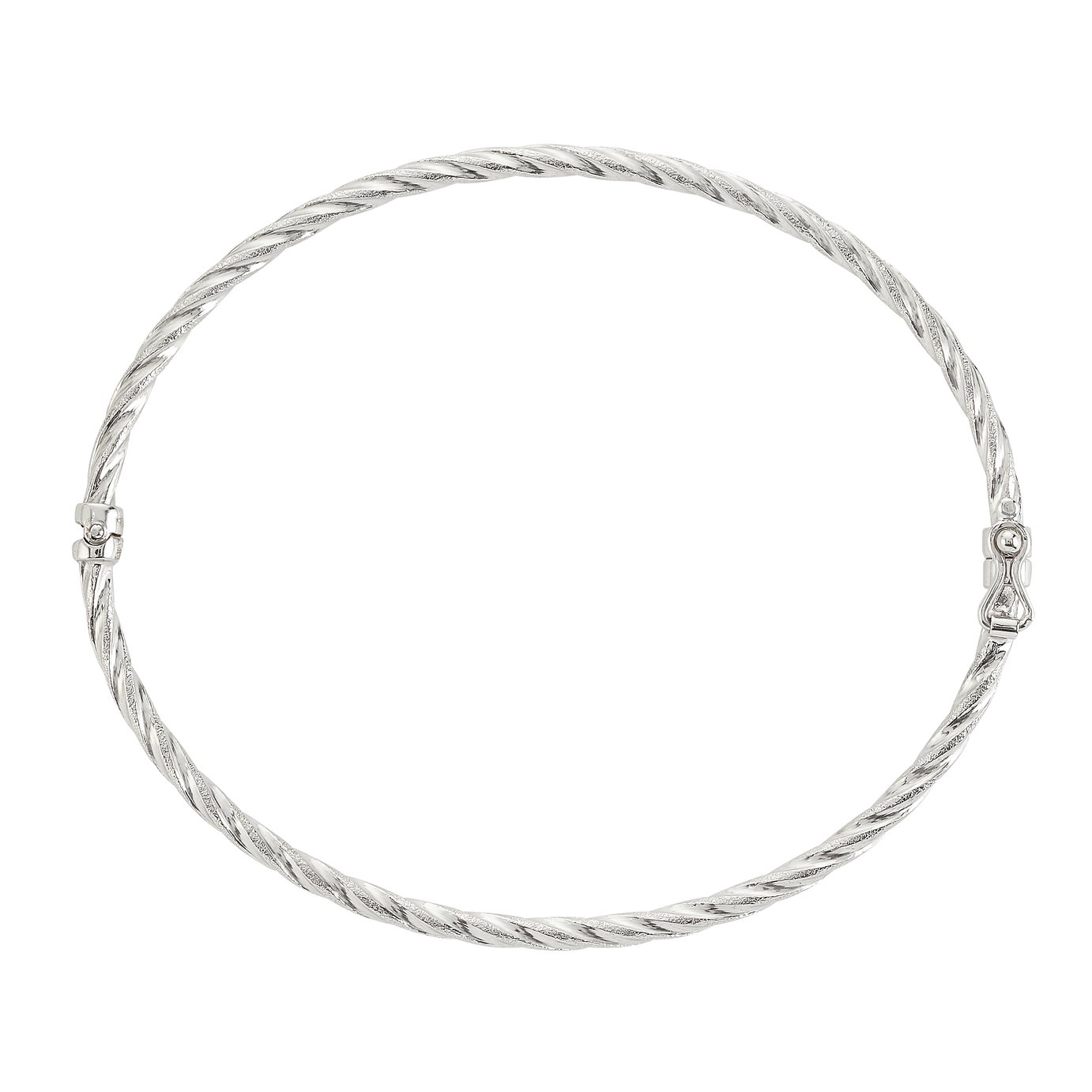 Revere 9ct White Gold Hinged Twisted Bangle Review