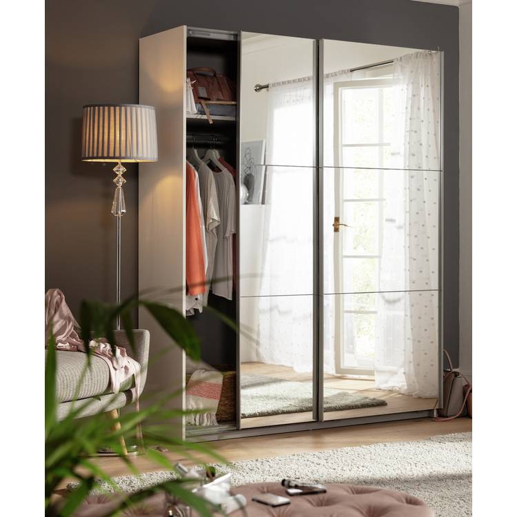 Habitat Holsted Mirrored 150cm Sliding Wardrobe - White 0