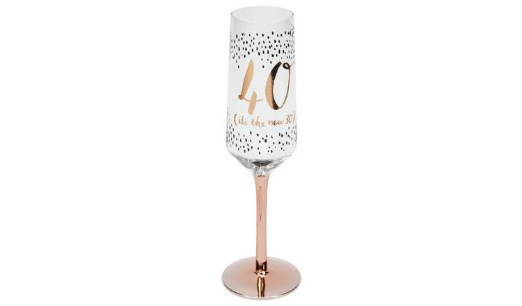40th birthday champagne glass