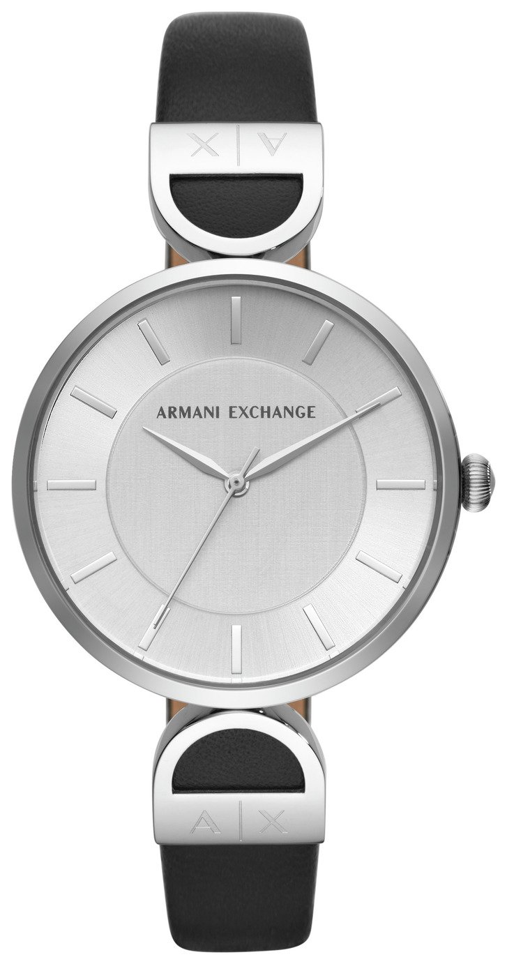 armani watch women's leather strap