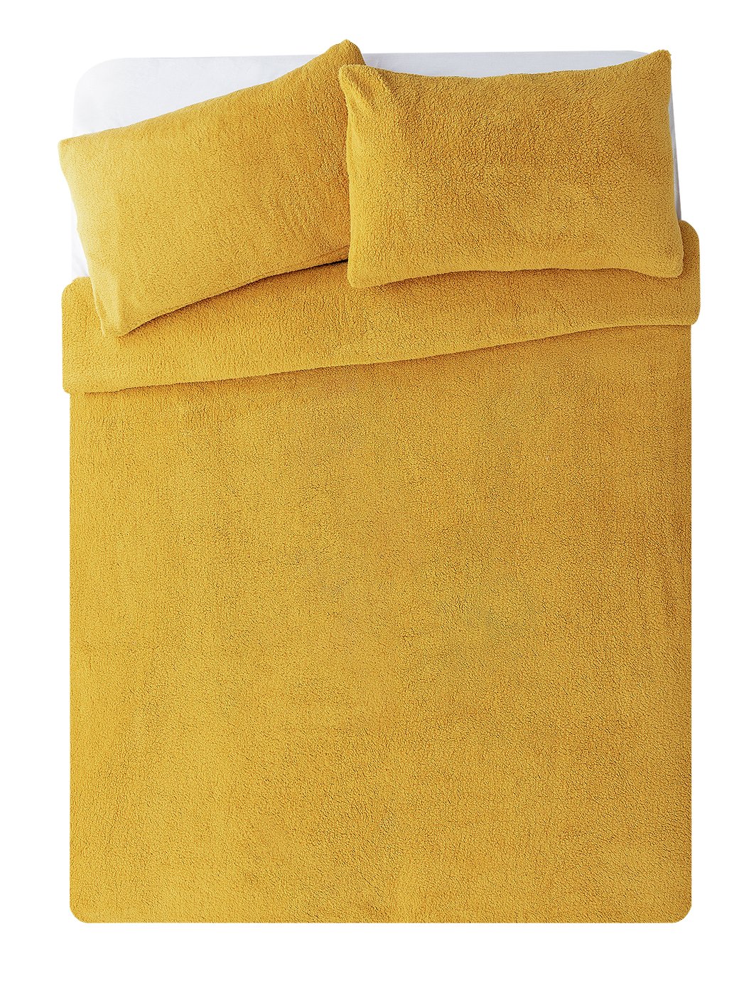 Argos Home Mustard Fleece Bedding Set - Superking