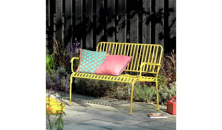 2 seater metal garden bench hot sale