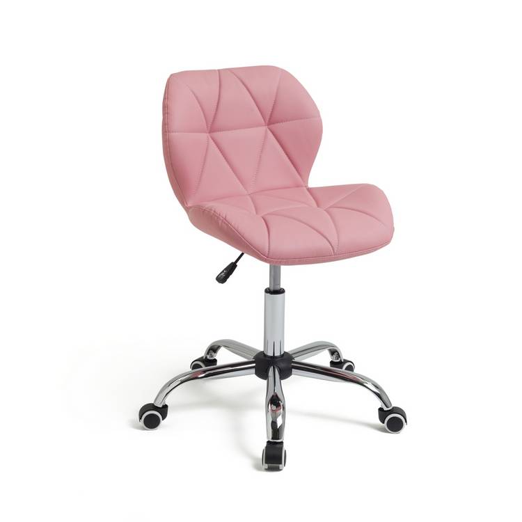 Argos Home Boutique Faux Leather Office Chair - Pink 0