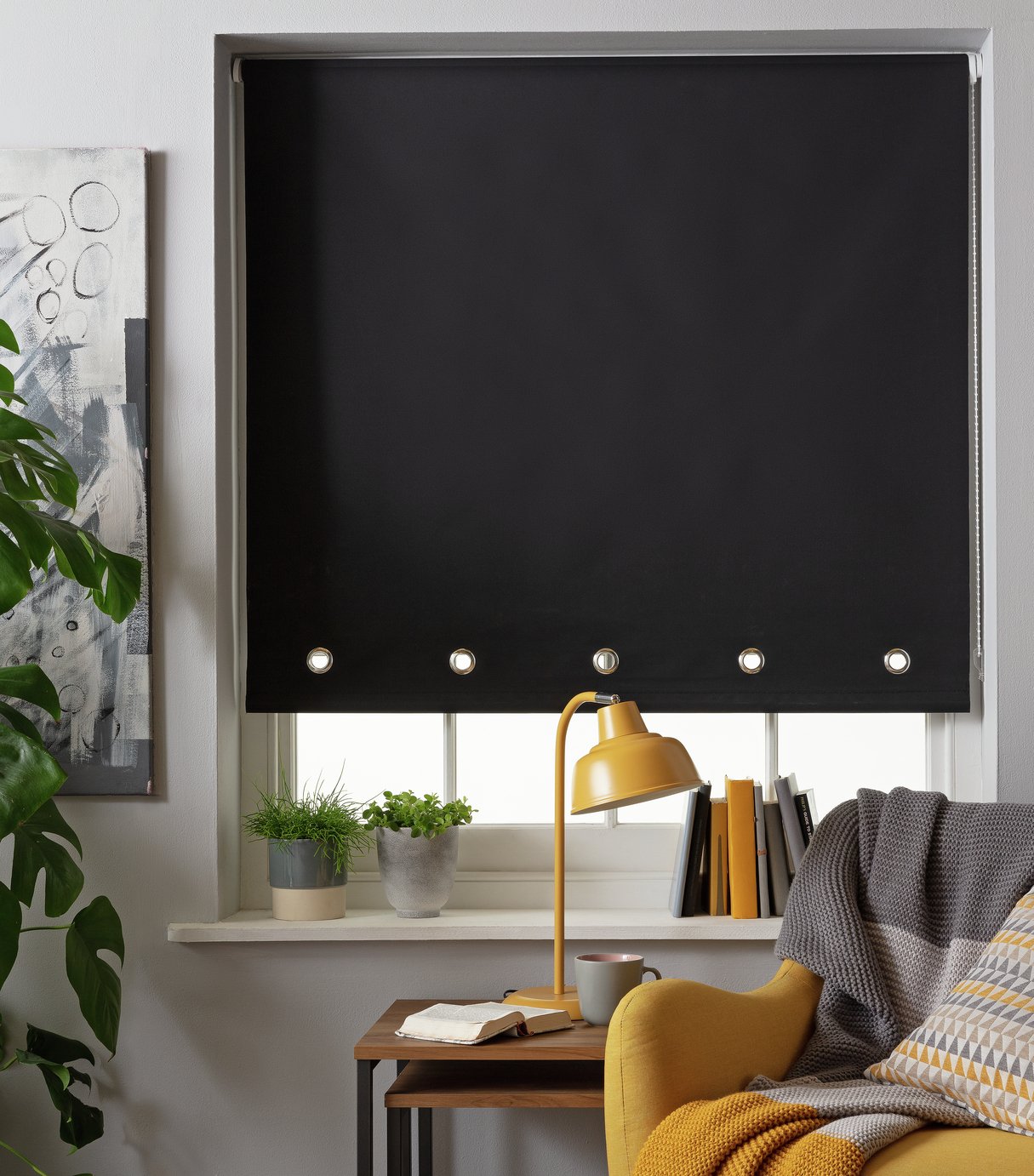 Argos Home Eyelet Daylight Roller Blind - 4ft - Black