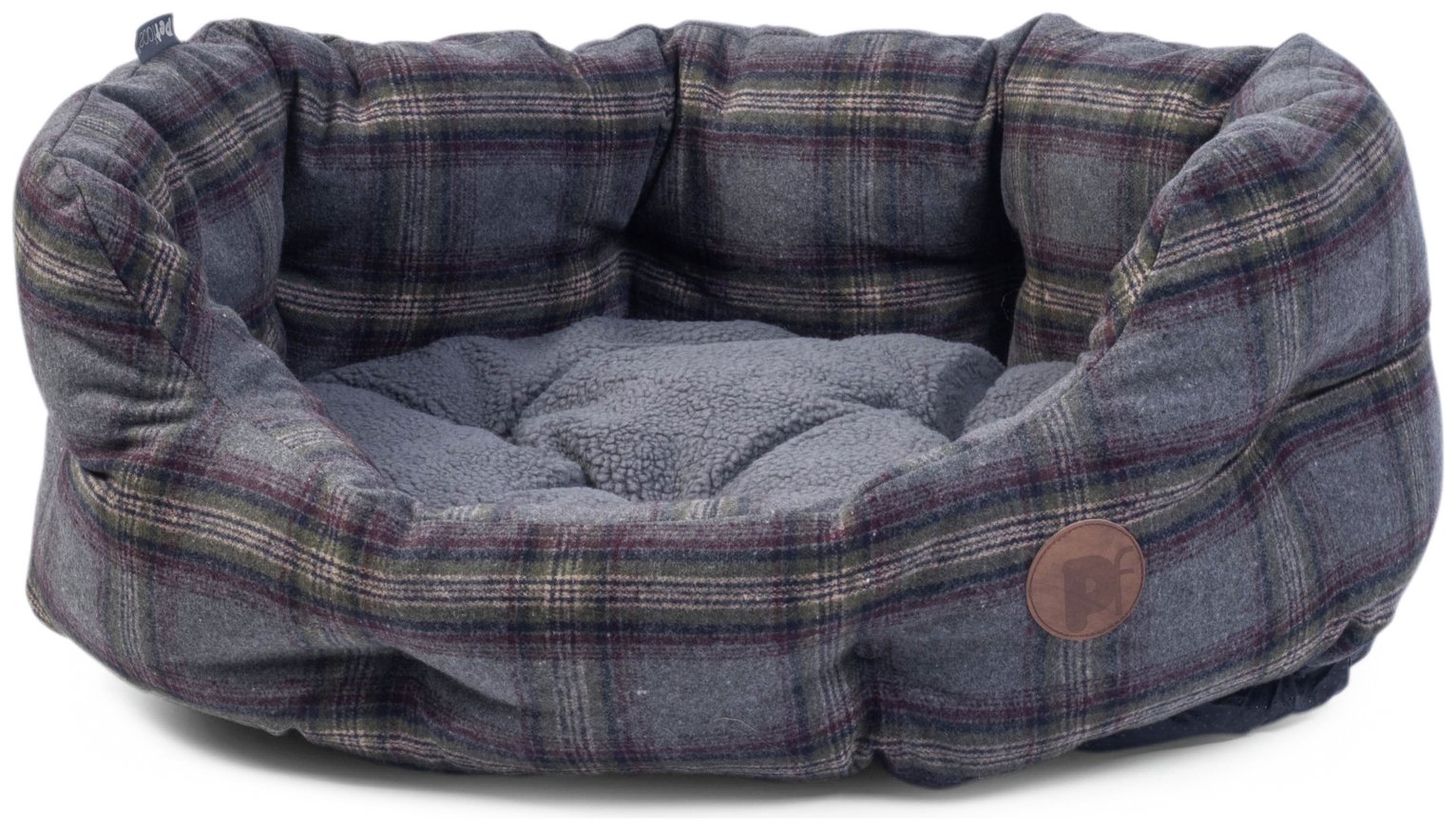 Petface Grey Tweed Oval Pet Bed - Large