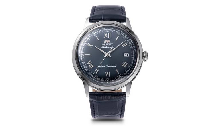 Orient Bambino Men's Blue Leather Strap Watch