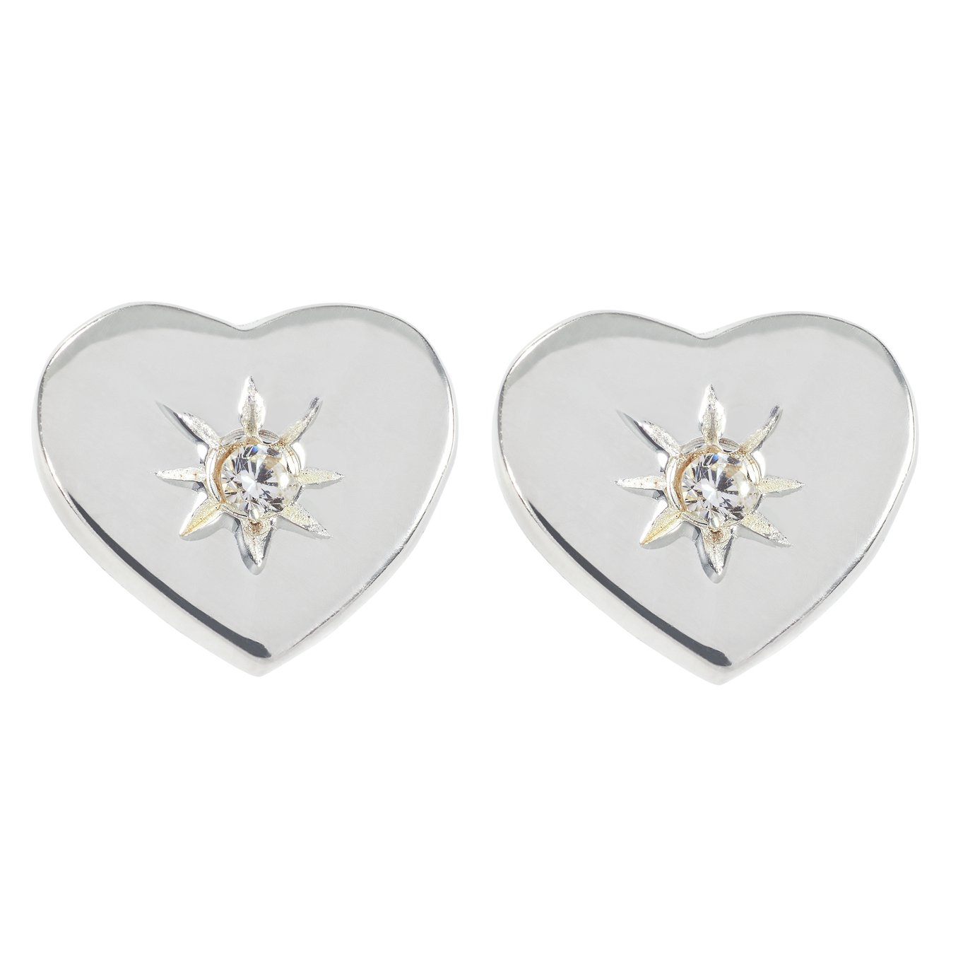 Revere Cubic Zirconia Sterling Silver Heart Stud Earrings Review