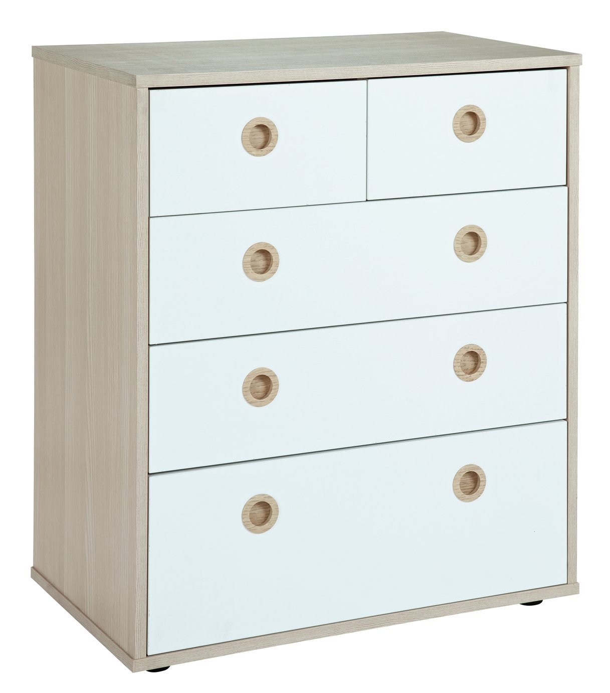 Argos Home Camden White & Acacia 3+2 Chest of Drawers