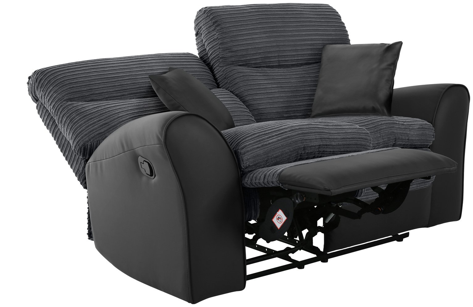 Argos Home Harry Fabric 2 Seater Recliner Sofa - Charcoal