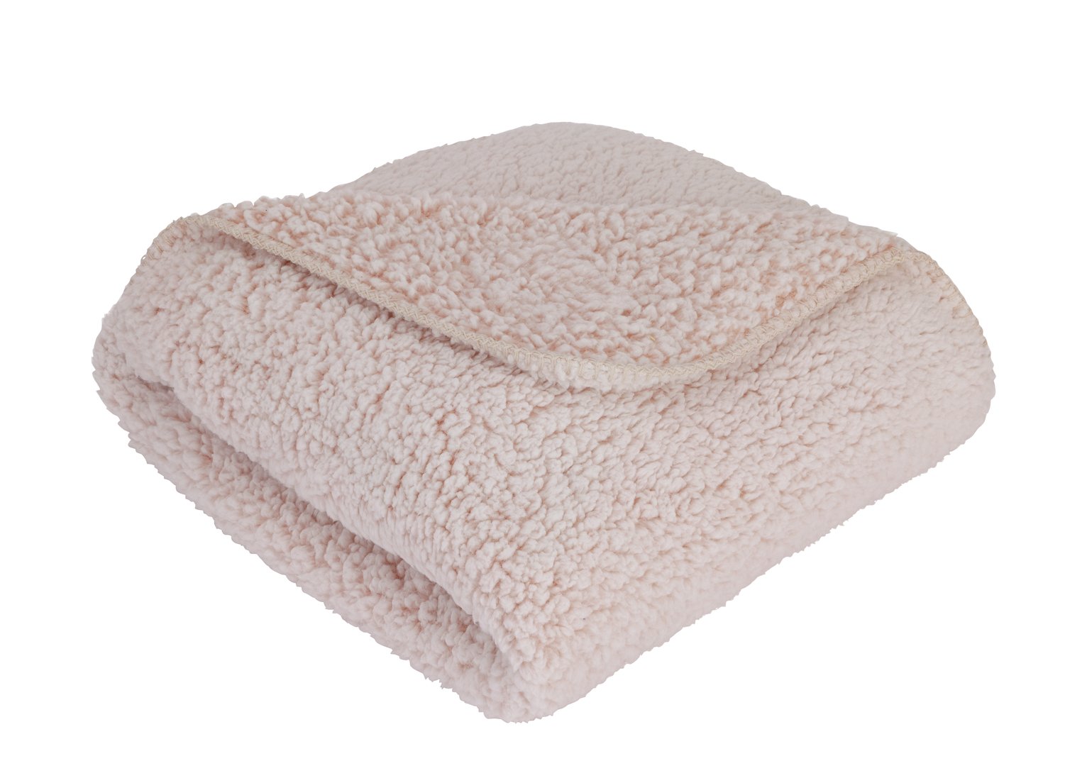 Argos Home Marled Sherpa Throw - Blush Pink