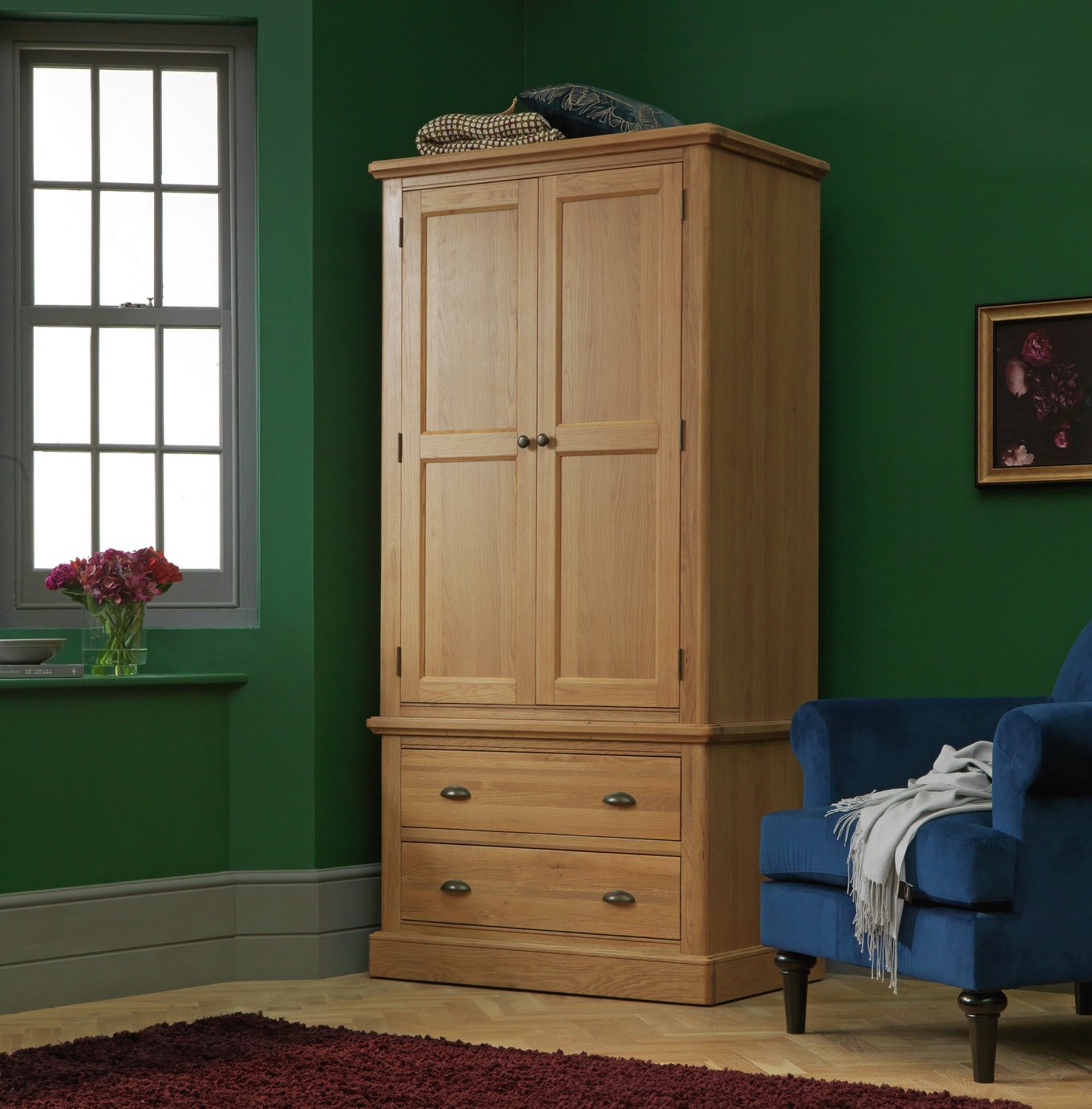 Argos Home Oakham Oak & Veneer 2 Door 2 Drawer Wardrobe Reviews
