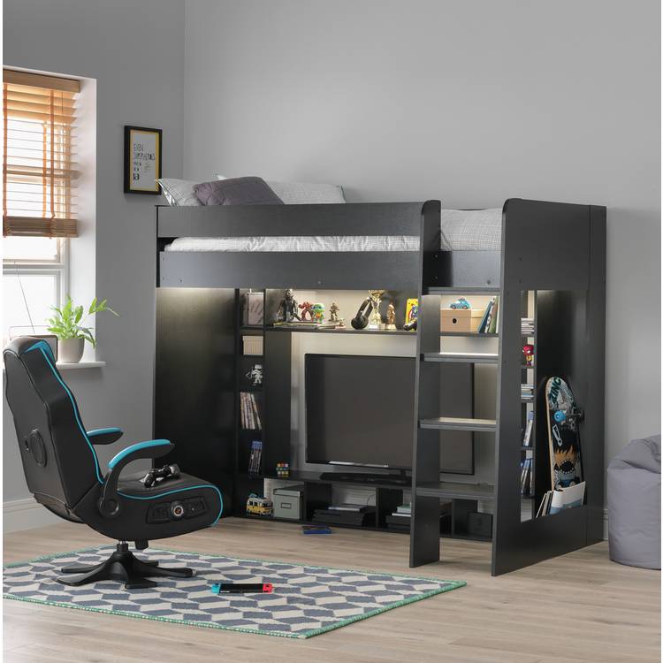 Habitat Gaming High Sleeper Bed - Black 0