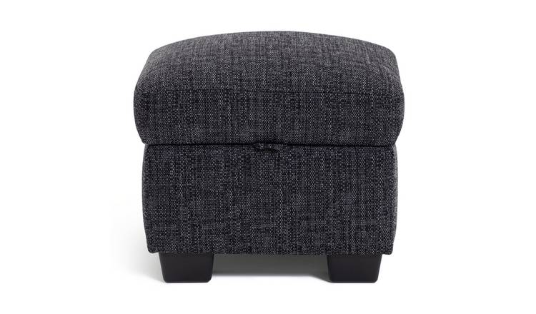 Argos Home Lisbon Fabric Storage Footstool - Charcoal