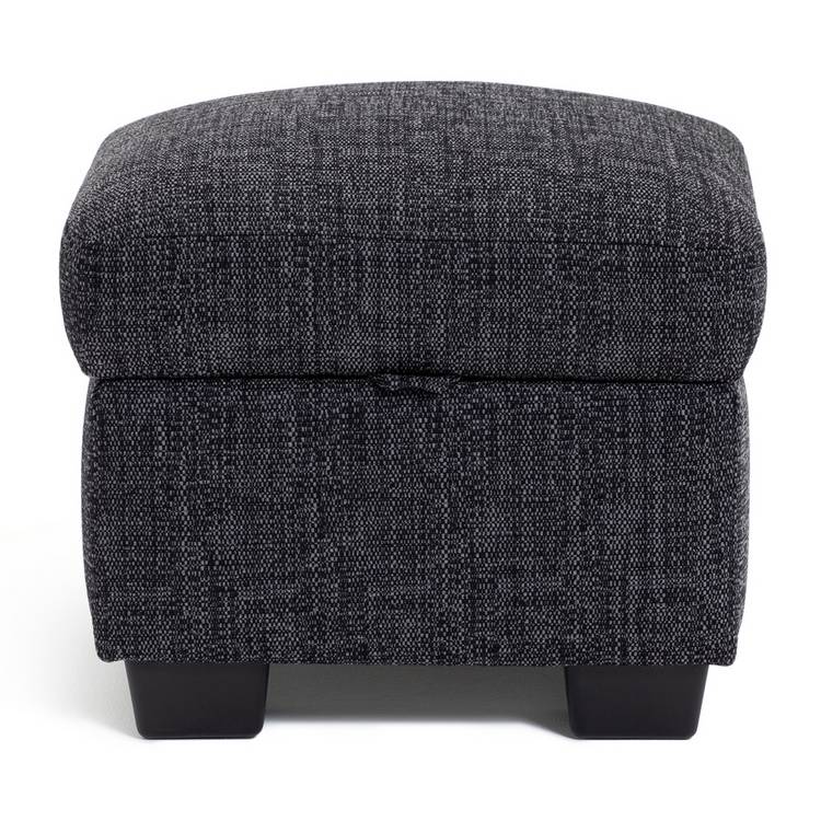 Argos Home Lisbon Fabric Storage Footstool - Charcoal 0