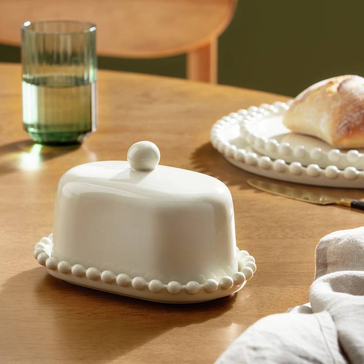 Habitat Bobbin Stoneware Butter Dish - Cream 0