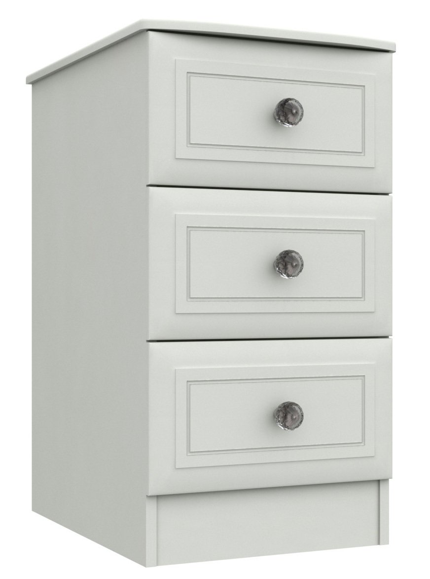 Rendlesham 3 Drawer Bedside Table - White