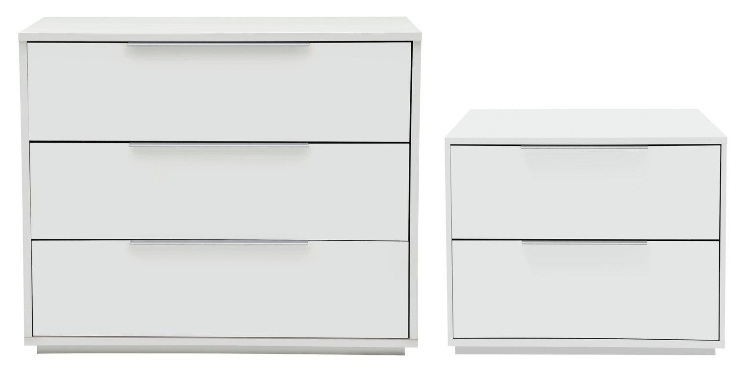 Argos Home Holsted Bedside Table & 3 Drawer Chest Set -White