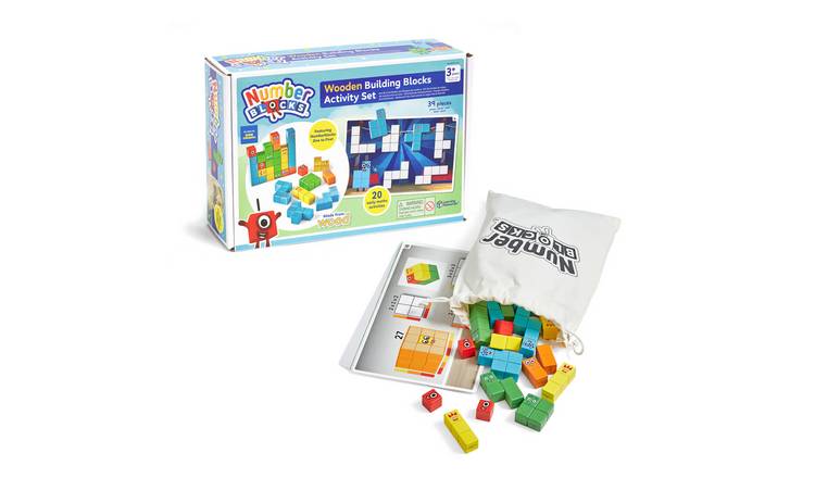 NumberBlocks 39 Pieces Wooden Building Blocks Set