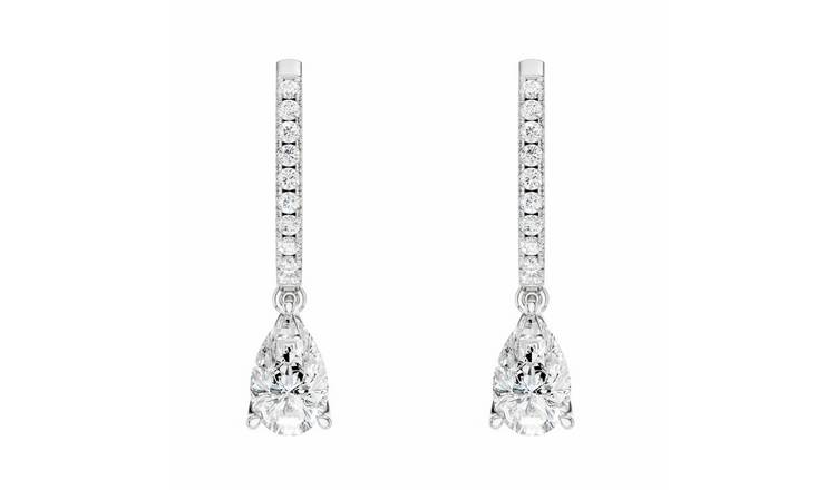 Pure Brilliance 9ct White Gold 2.33ct Lab Grown Diamond Round Hoop Earrings
