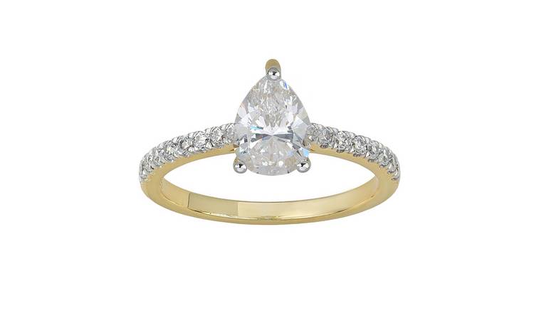 Pure Brilliance 9ct YG 1.42ct Laboratory grown Diamond Pear Ring - P