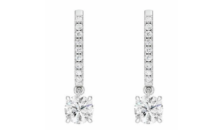 Pure Brilliance 9ct White Gold 2.33ct Lab Grown Diamond Round Hoop Earrings