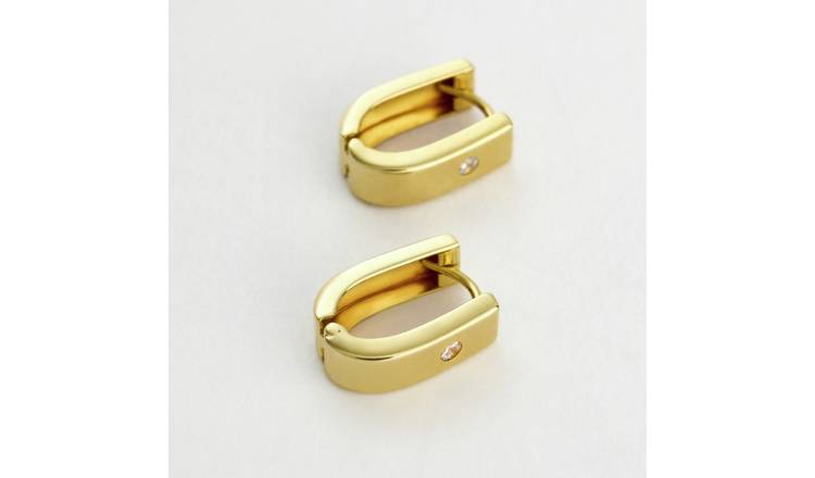 Revere 0.5 Micron Gold Plated 925 Sterling Silver Huggies Earrings