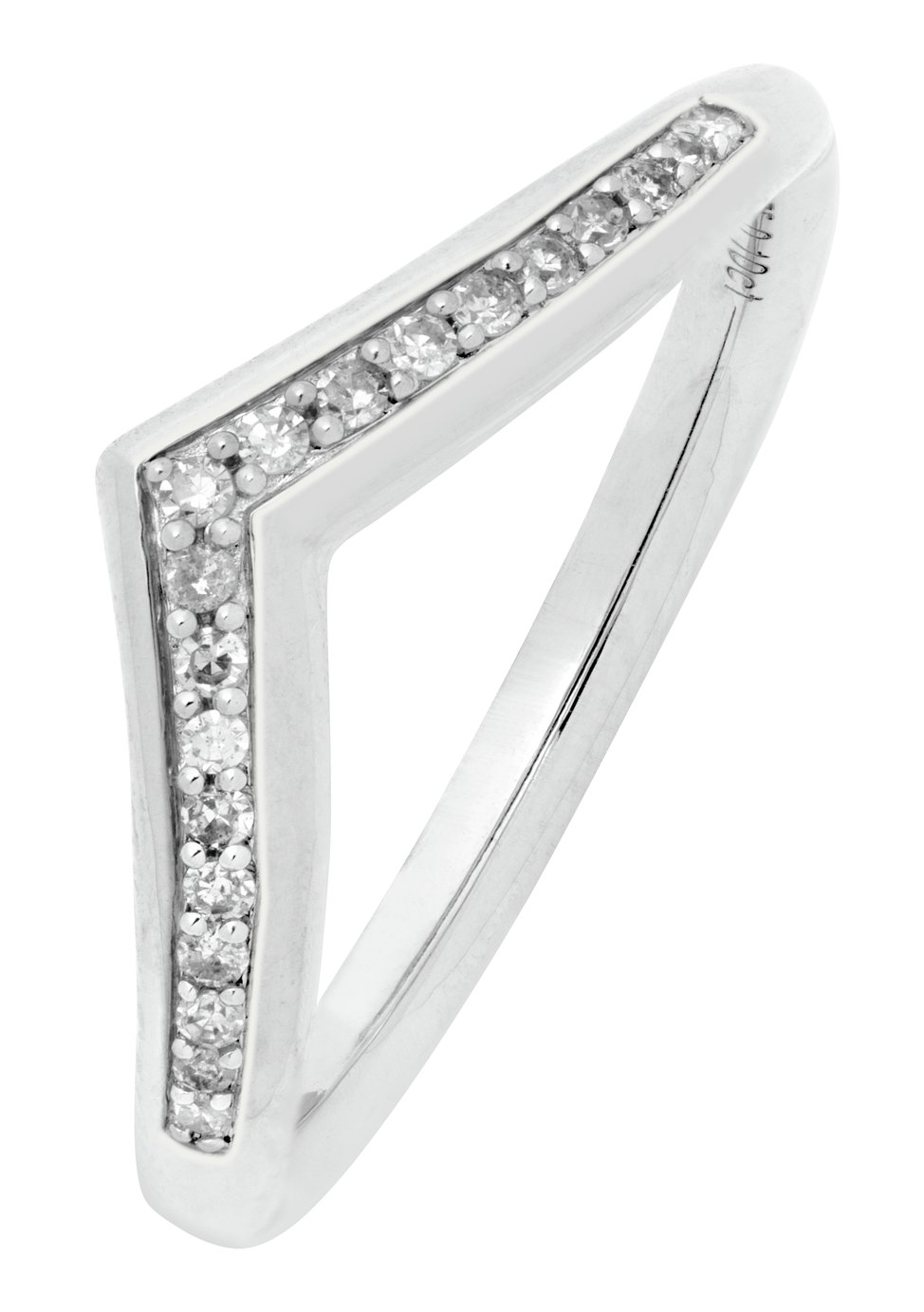 Revere 9ct White Gold 0.10ct Diamond Wedding Ring - U