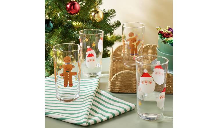Argos Home Santa & Gingerbread Set of 6 Tumblers
