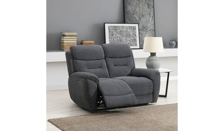 Sofa Source Huntington 2 Seater Power Recliner Sofa-DarkGrey