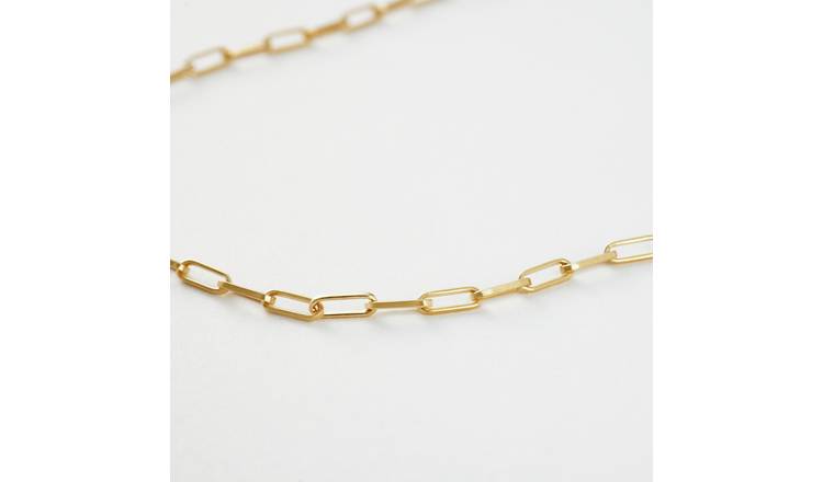 Revere Yellow Gold Plated 925 Sterling Silver Charm Link Chain Necklace