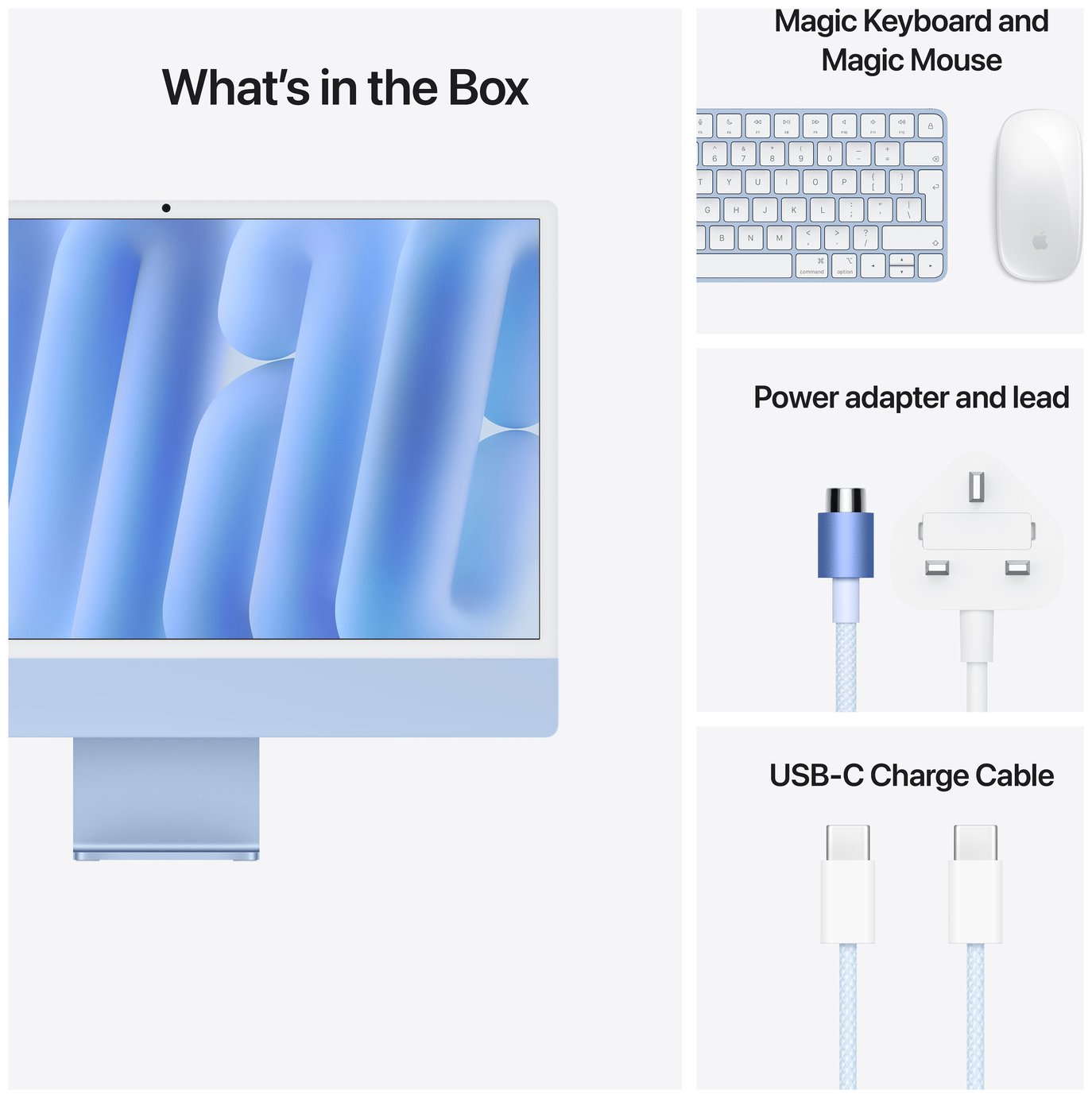 Buy Apple iMac 2024 24in M4 8 Core 16GB 256GB - Blue | Laptops | Argos