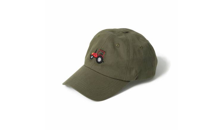 Flitzy Embroidered Tractor Khaki Baseball Cap Small/Medium