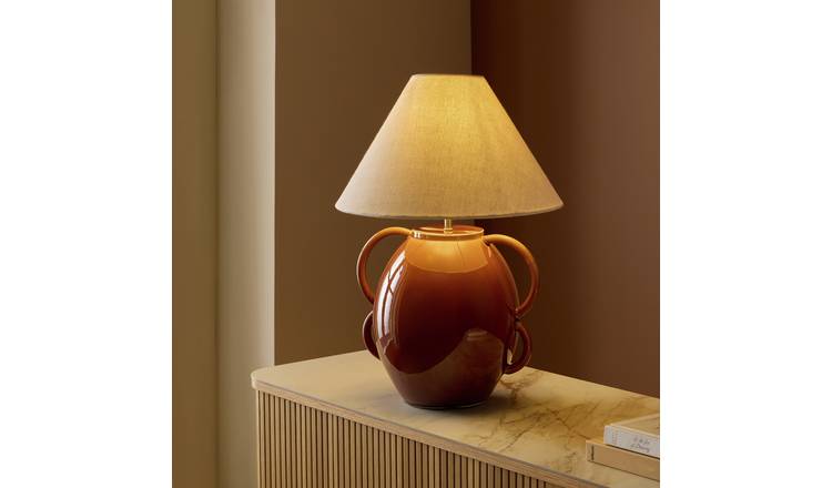 Habitat Kenia Glazed Ceramic Table Lamp - Brown