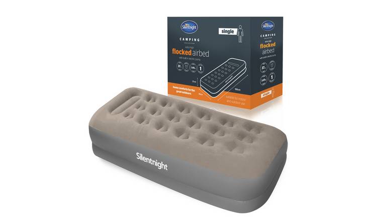 Silentnight PVC Extra High Flocked Airbed with Built-in Electric Pump - Single