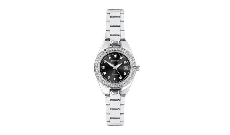 Sekonda Ladies Black Mother-of-Pearl Dial Stainless Steel Bracelet Watch