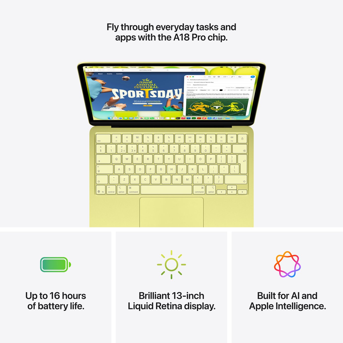 Buy Apple MacBook Neo 2026 13in A18 Pro 8GB 512GB - Citrus
