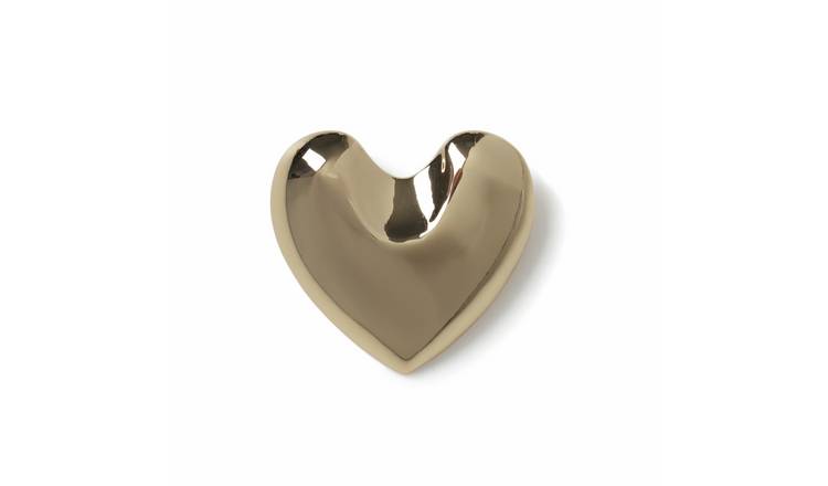 Freedom Gold Tone Smooth Heart Brooch