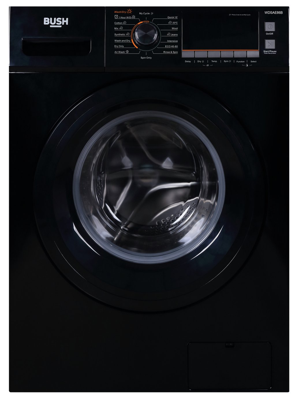 Bush WDSAE86B 8KG/6KG 1400 Spin Washer Dryer - Black