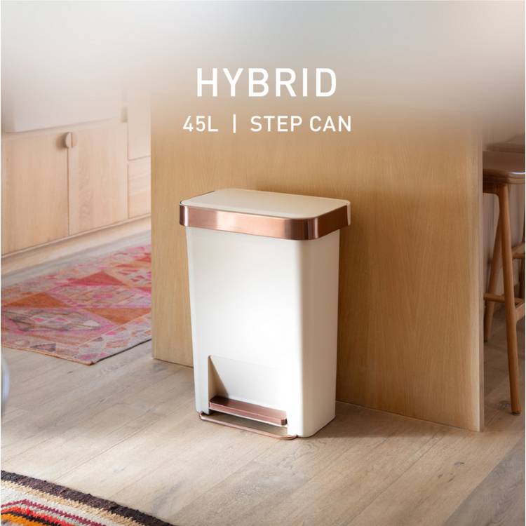 Simplehuman 45 Litre Hybrid Pedal Bin - Cream 0