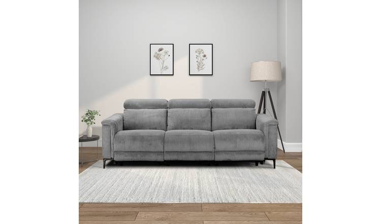Dorel Lund Fabric 3 Seater Power Recliner Sofa - Grey