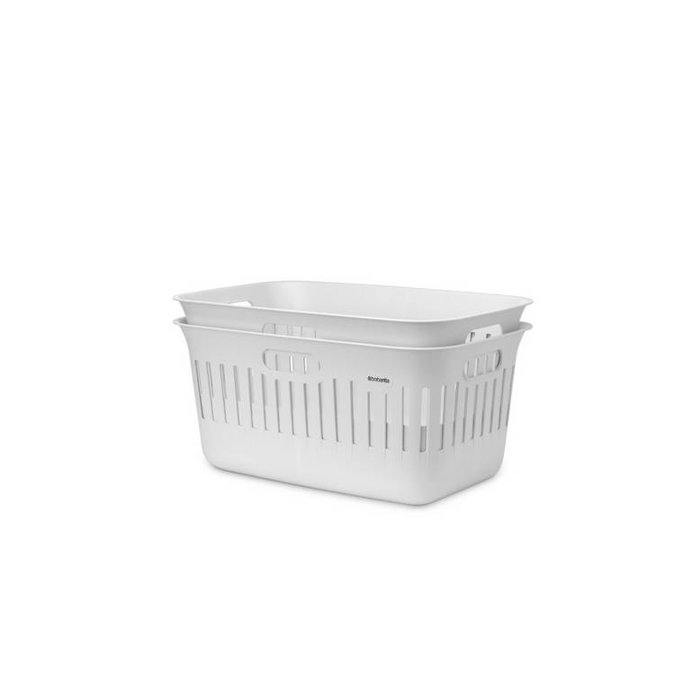 Brabantia Collect-It 40L Set of 2 Laundry Basket - White 0