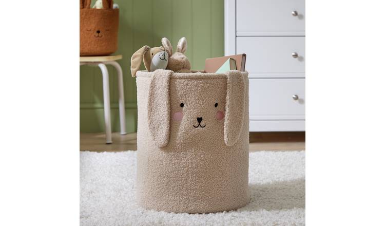 Argos Home Kids Rabbit Boucle Storage Basket - Cream