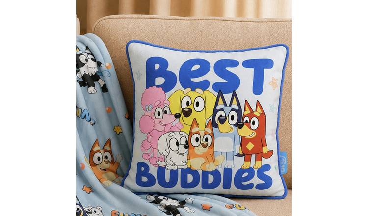 Bluey Fun with Friends Cushion Blue - 35x35cm