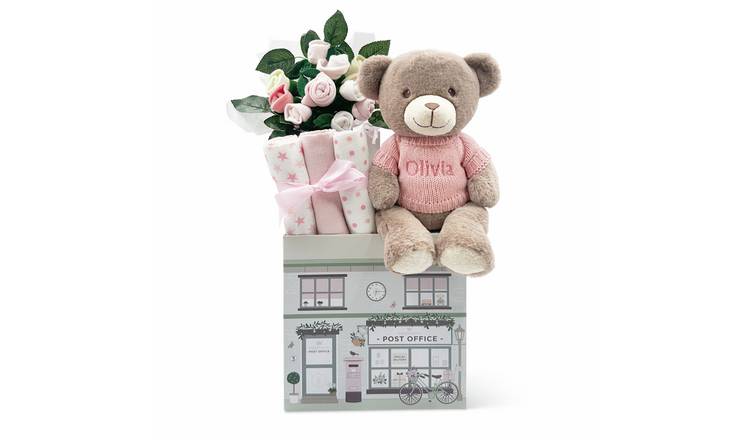Babyblooms Personalised Bear And Welcome Baby Hamper - Pink